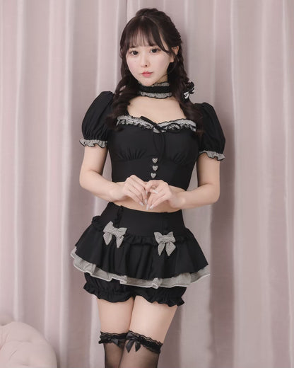モデル身長：157cm/着用カラー：ブラック×ギンガム