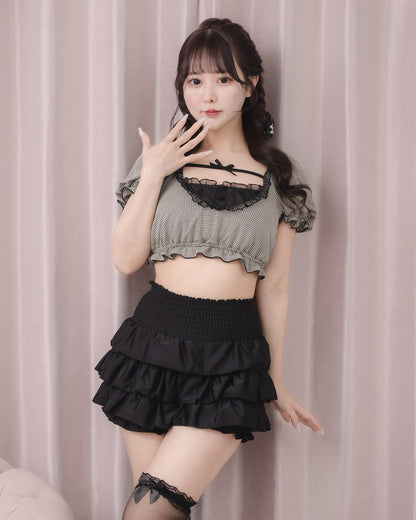 モデル身長：157cm/着用カラー：ギンガム