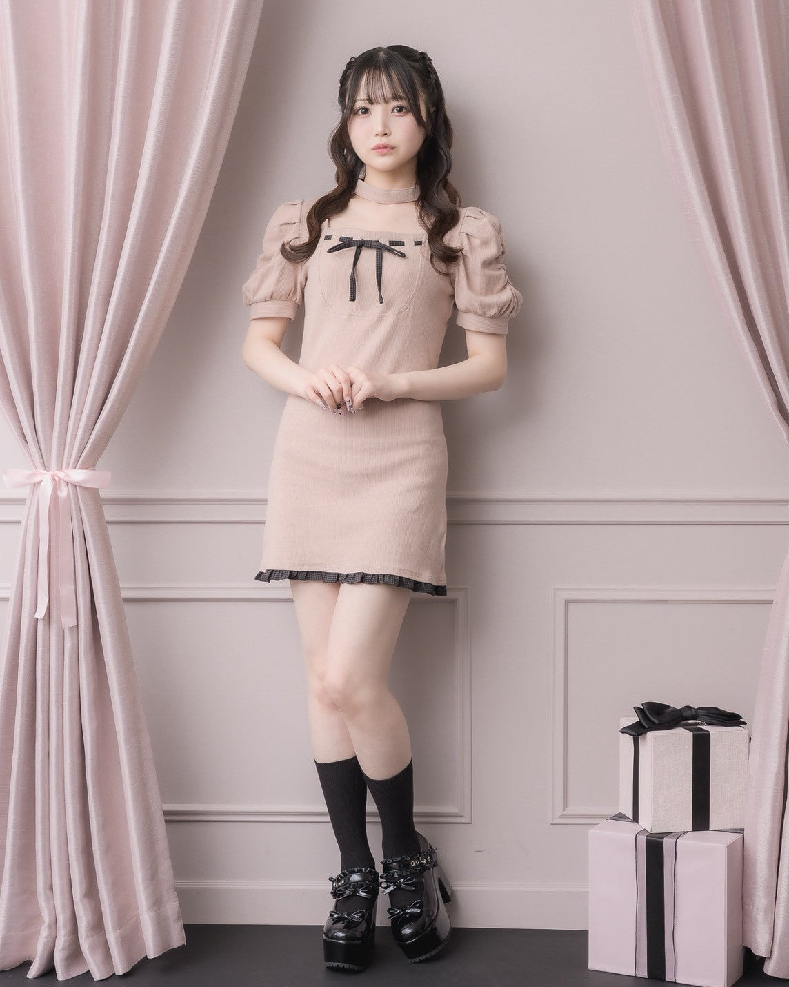 モデル身長：158cm/着用カラー：ピンク