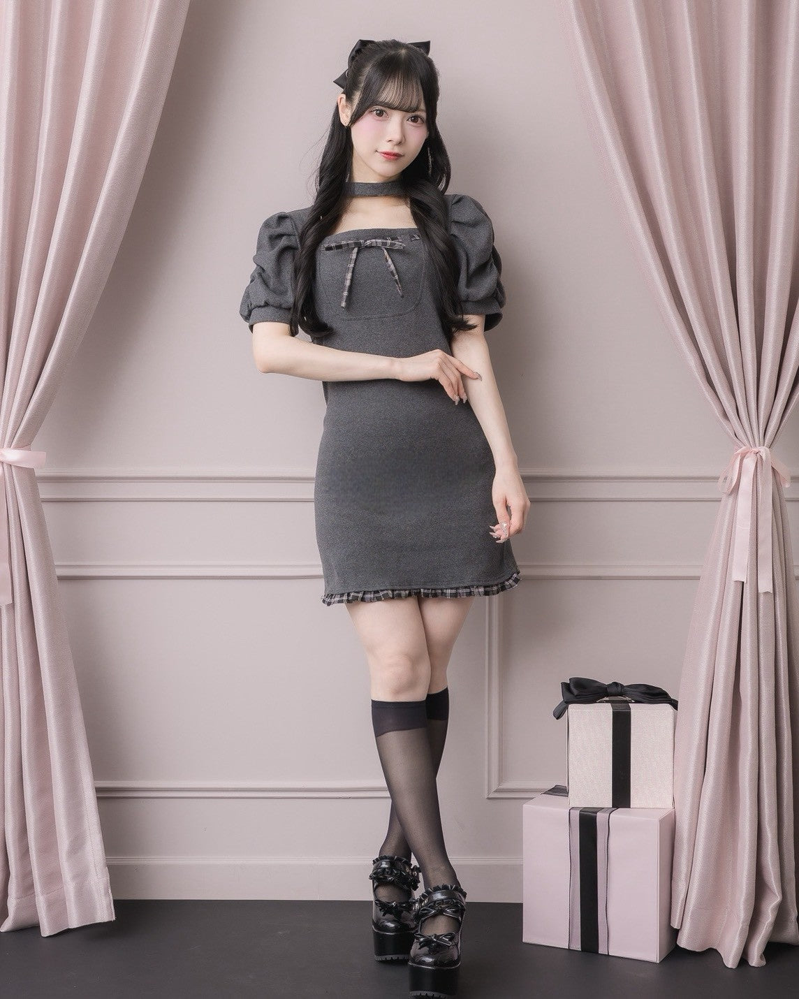 モデル身長：155cm/着用カラー：チャコール