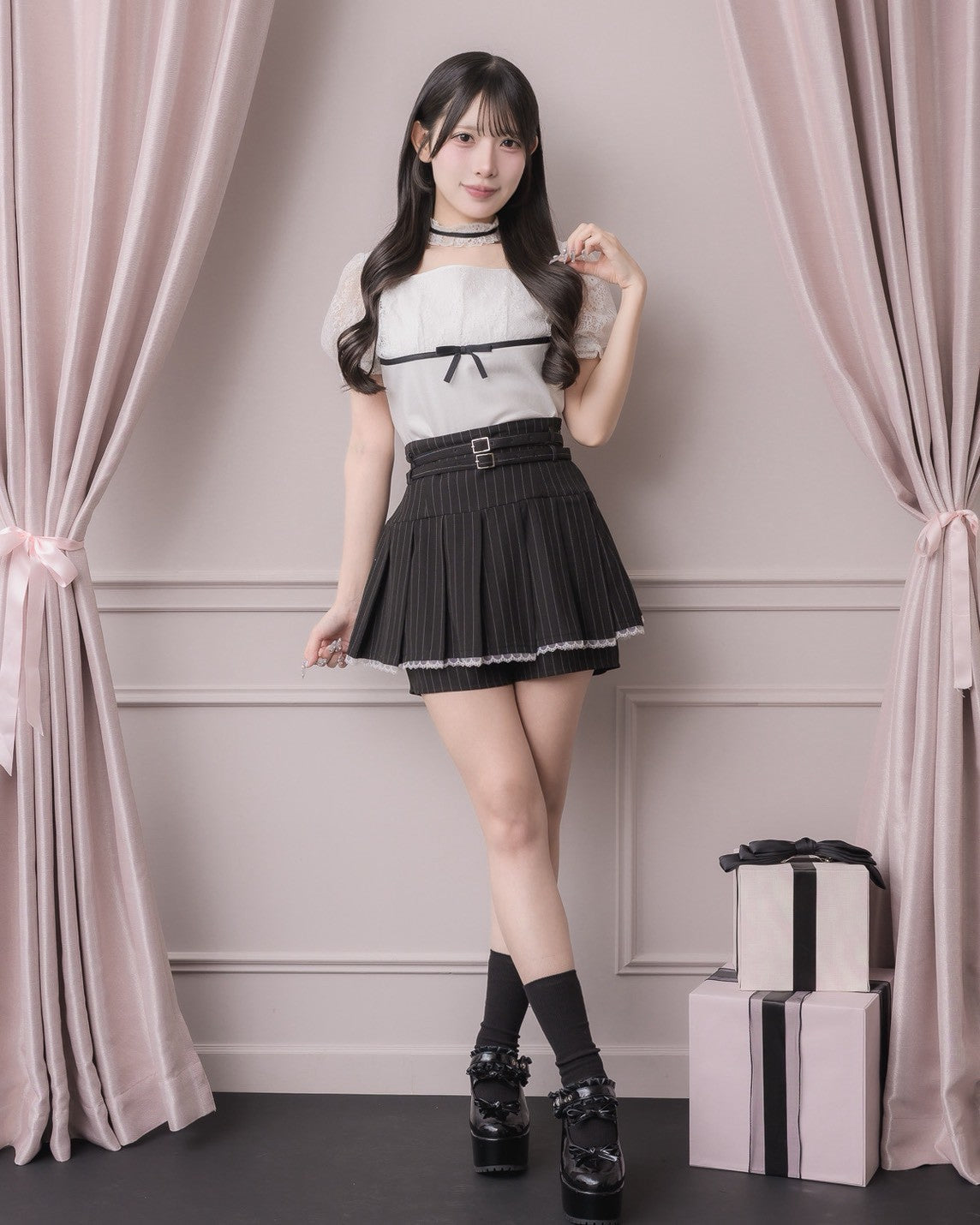 モデル身長：152cm/着用カラー：ホワイト