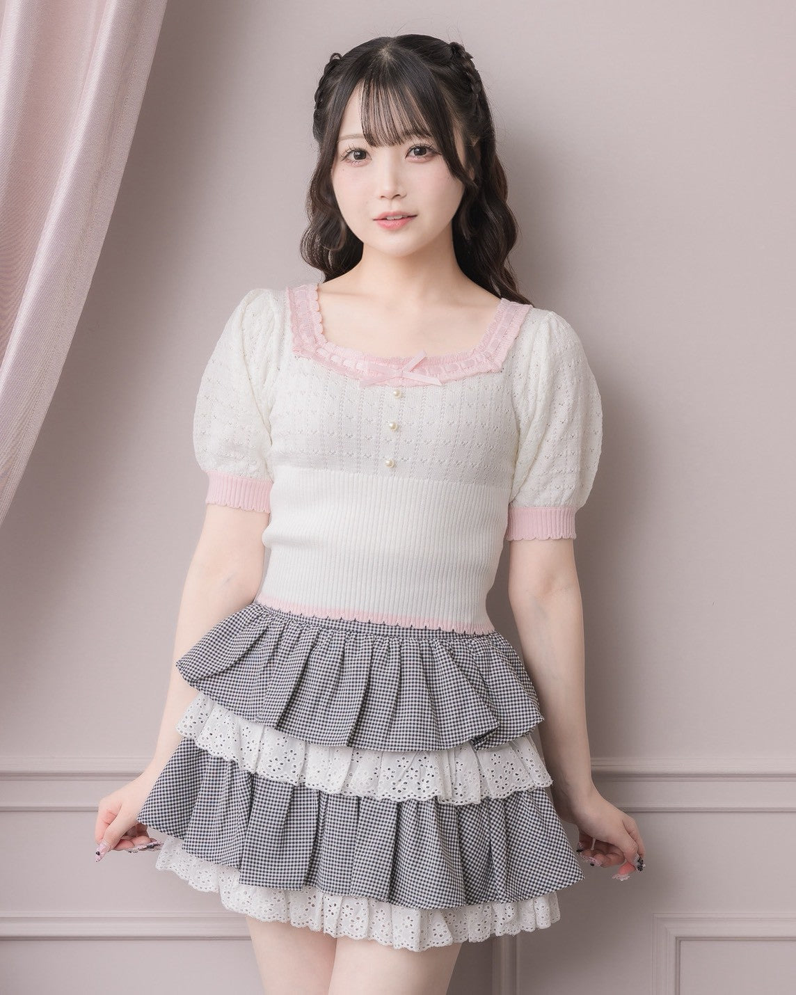 透かし編みはしごリボンニット – pium