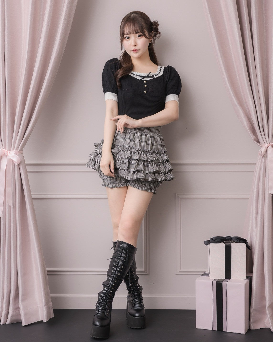 透かし編みはしごリボンニット – pium