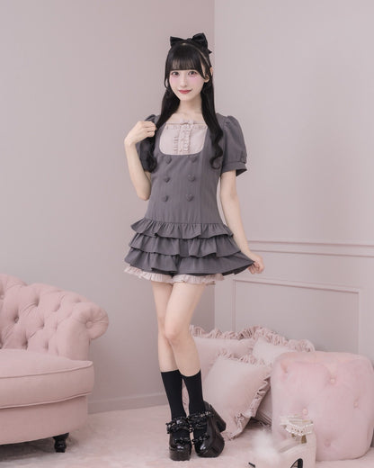 モデル身長：157cm/着用カラー：グレーストライプ