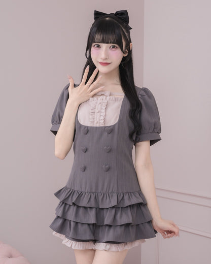 モデル身長：157cm/着用カラー：グレーストライプ