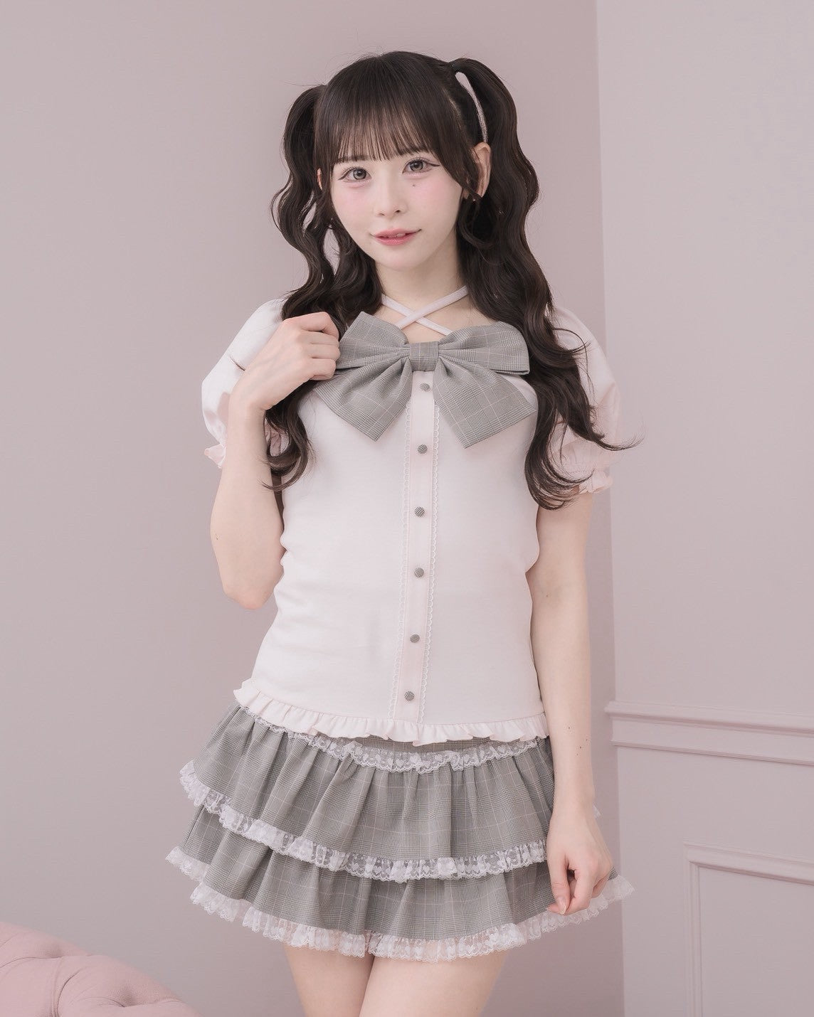 モデル身長：153cm/着用カラー：ピンク