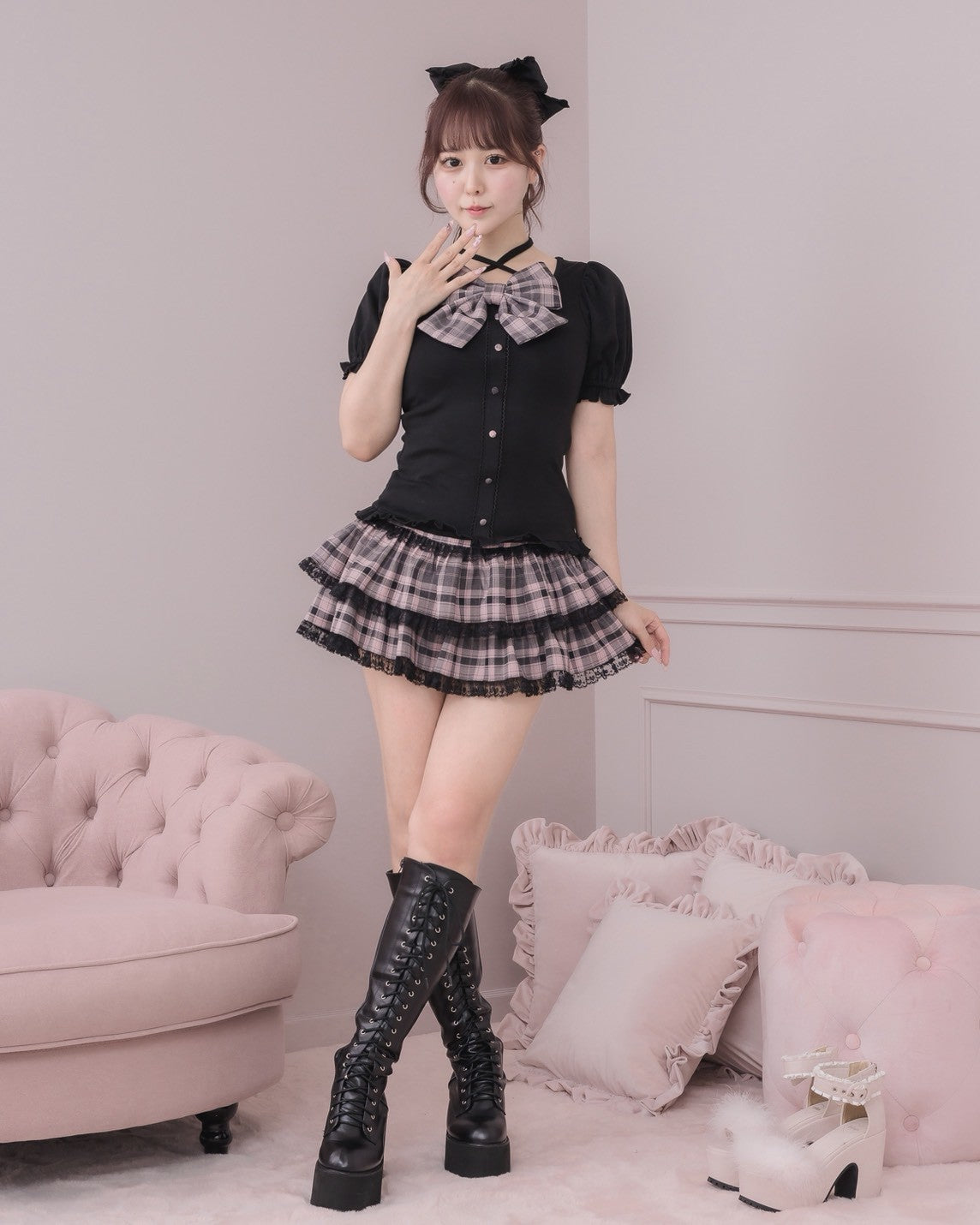 モデル身長：157cm/着用カラー：ピンク