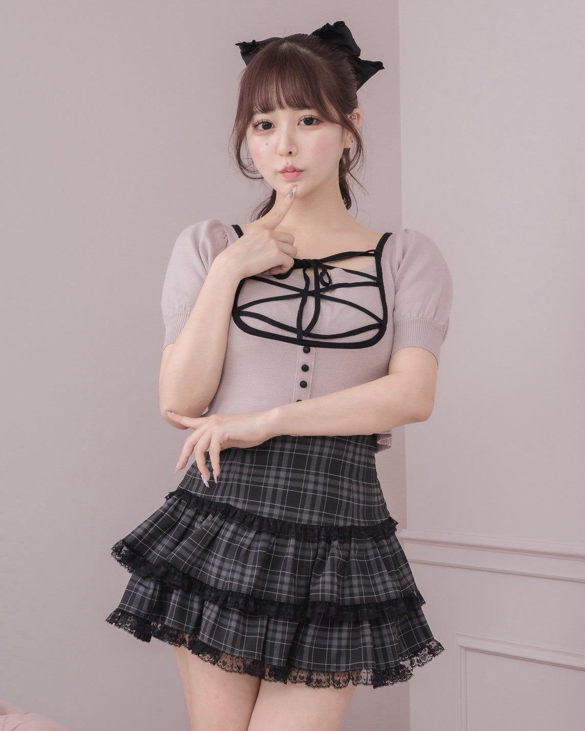モデル身長：157cm/着用カラー：ブラック