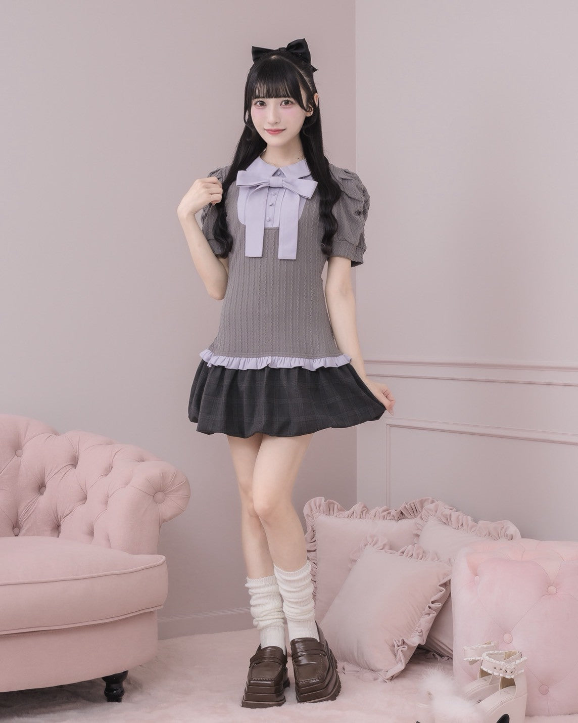 モデル身長：157cm/着用カラー：チャコール