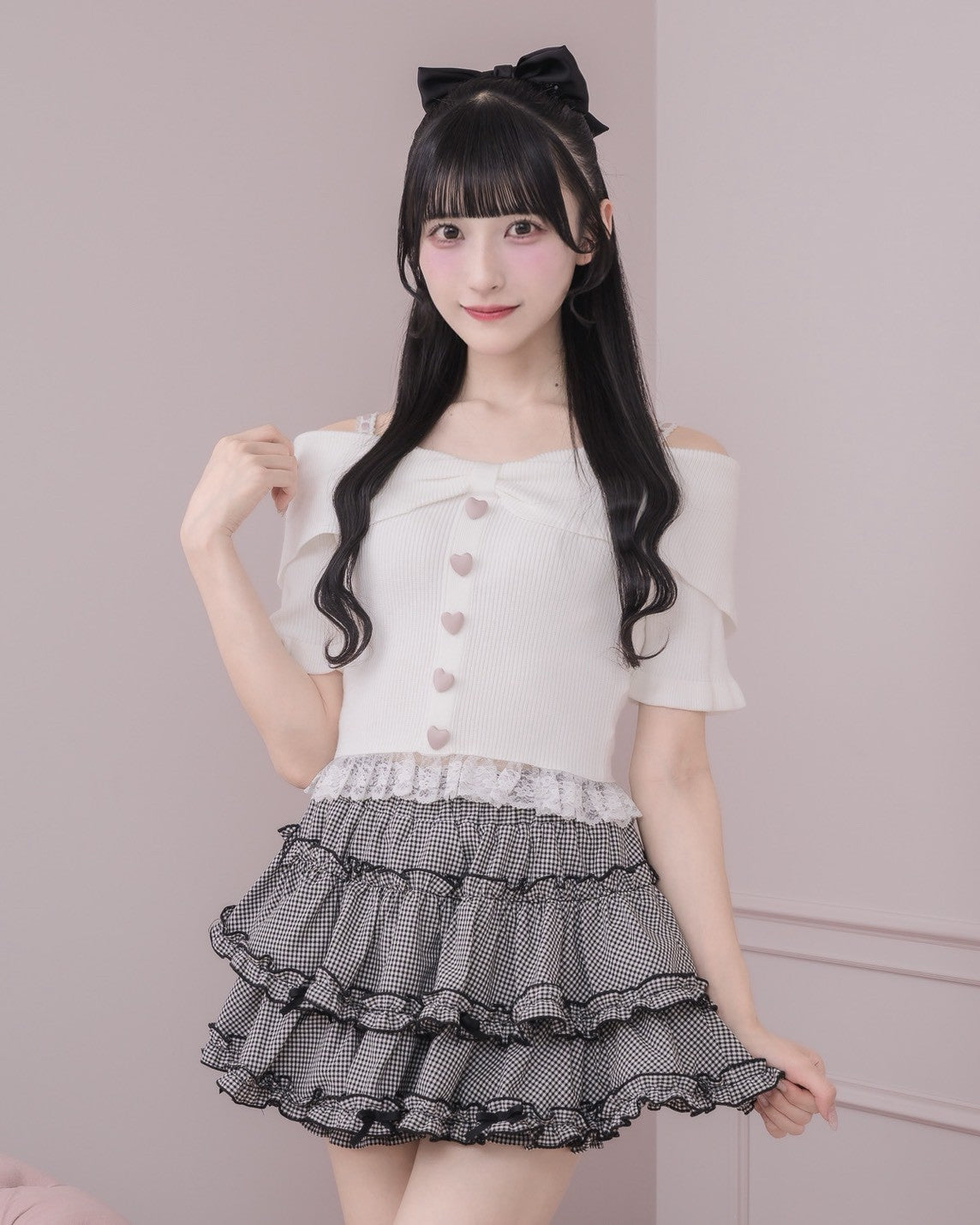 モデル身長：157cm/着用カラー：ホワイト