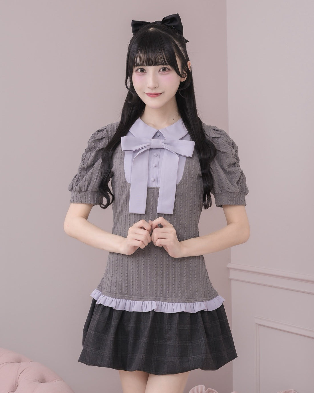モデル身長：157cm/着用カラー：チャコール