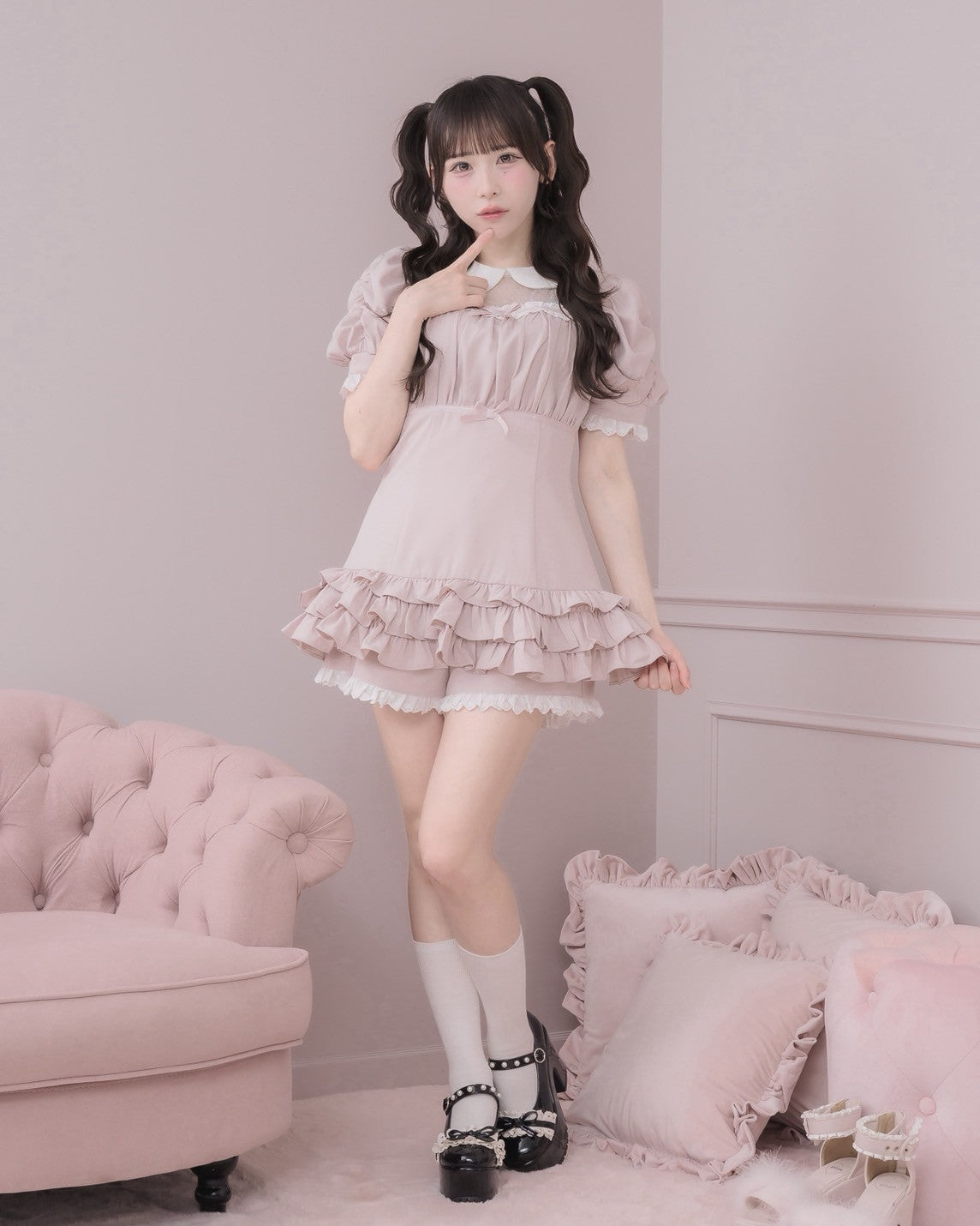 モデル身長：153cm/着用カラー：ピンク