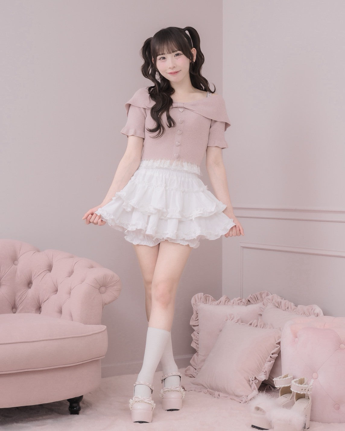 モデル身長：153cm/着用カラー：ピンク