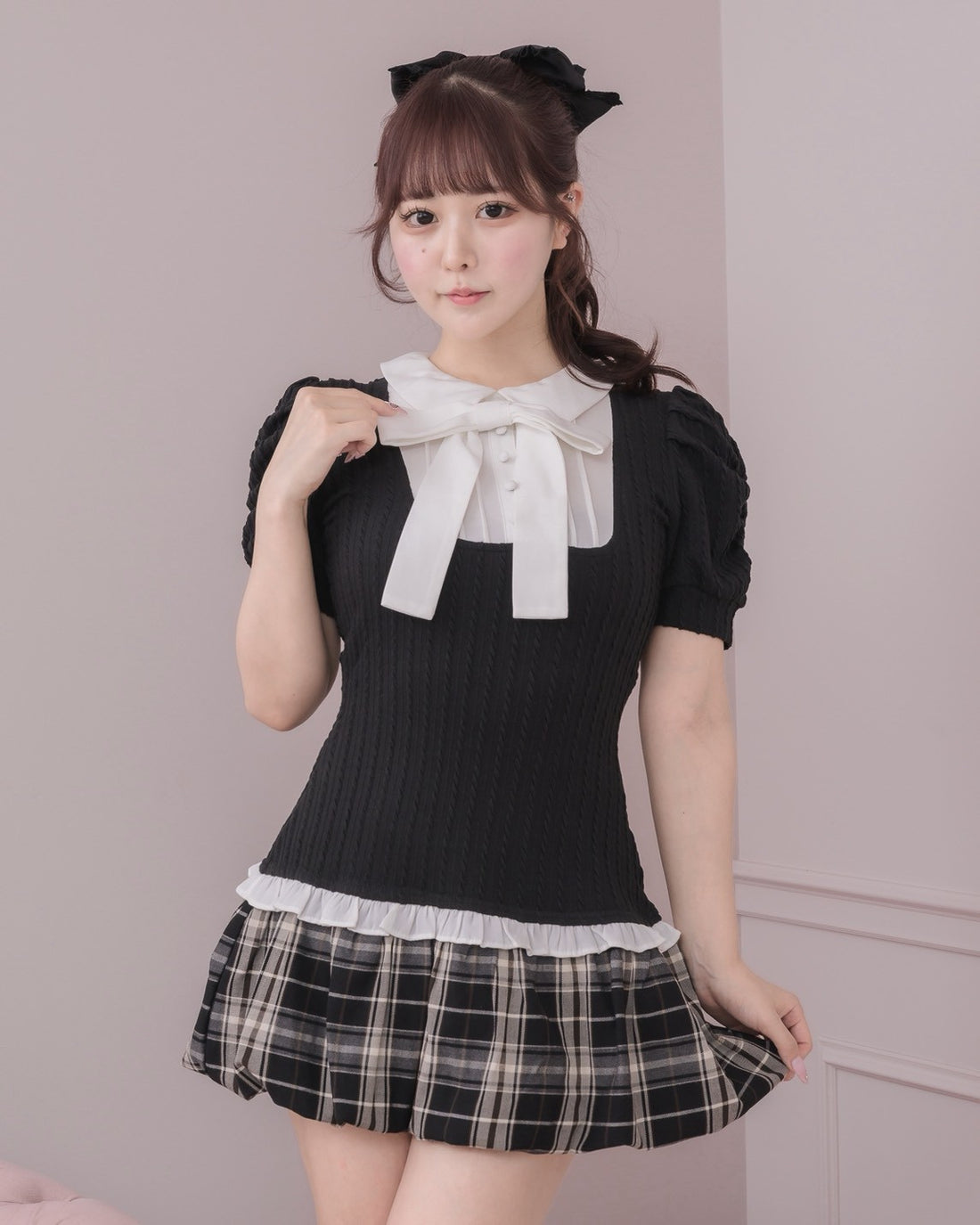 モデル身長：157cm/着用カラー：ブラック