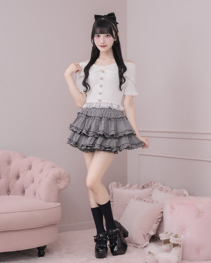 モデル身長：157cm/着用カラー：ホワイトギンガム