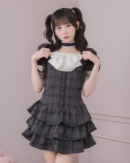モデル身長：153cm/着用カラー：ブラックチェック