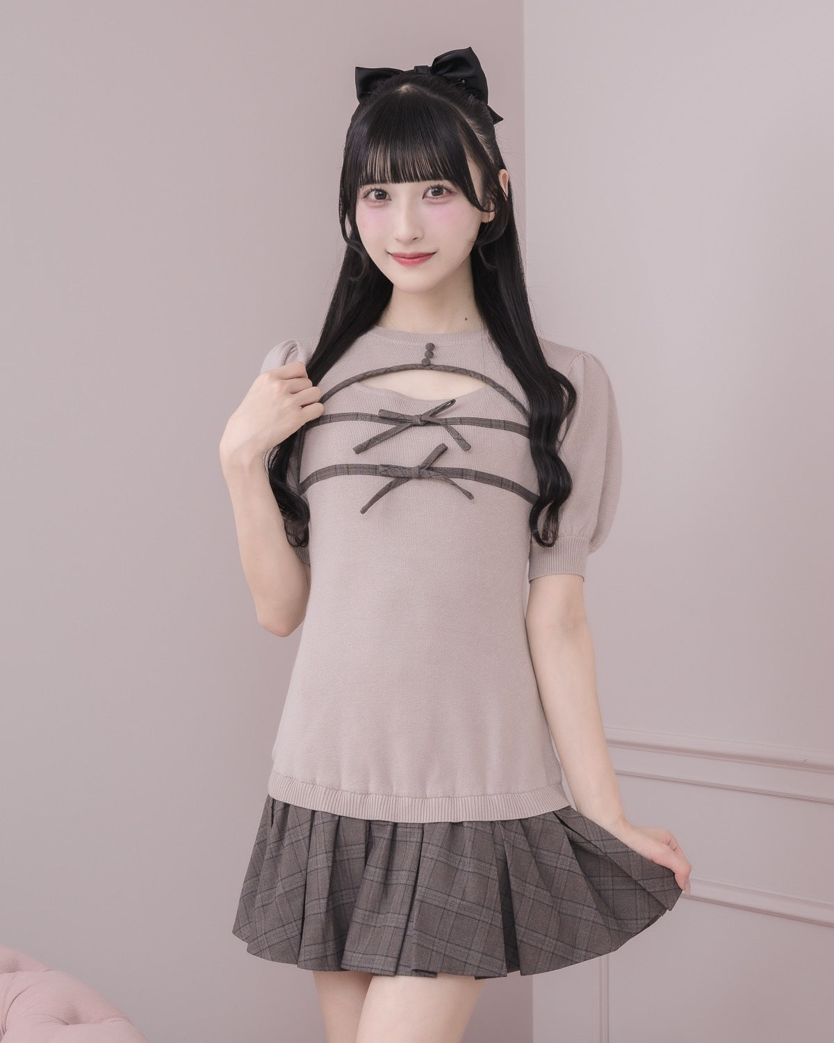モデル身長：157cm/着用カラー : グレージュ