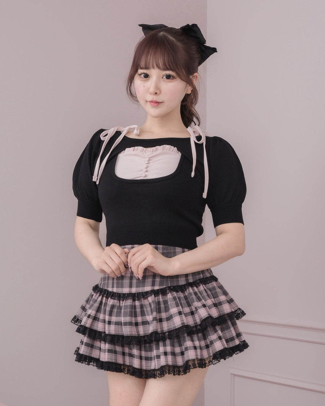 モデル身長：157cm/着用カラー : ブラック