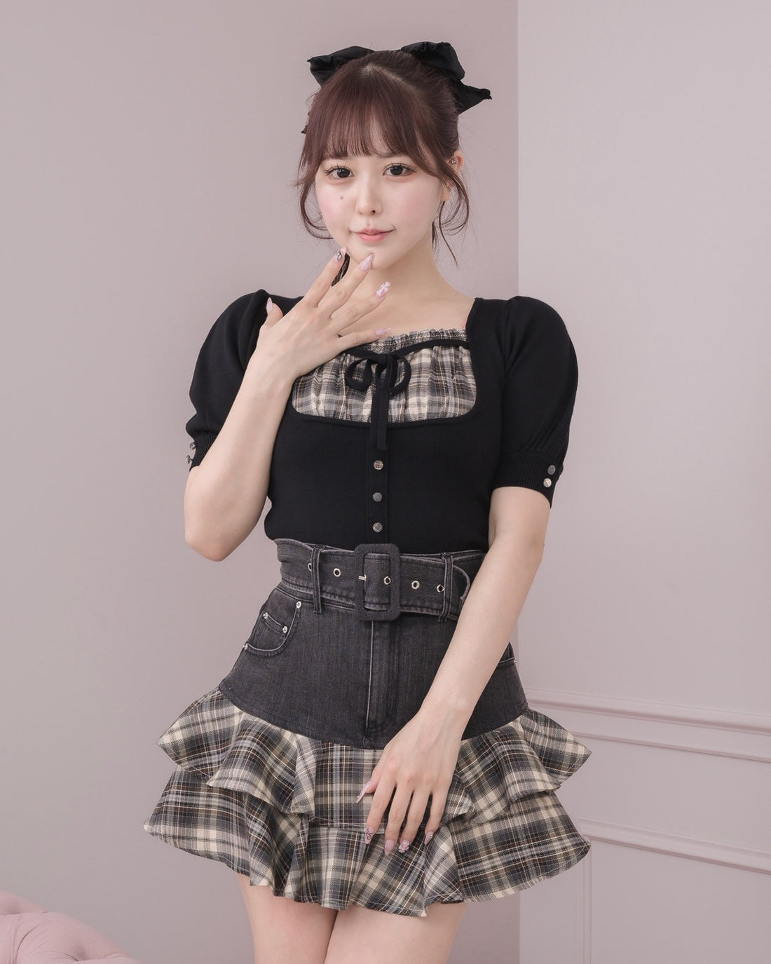 モデル身長：157cm/着用カラー : ブラック