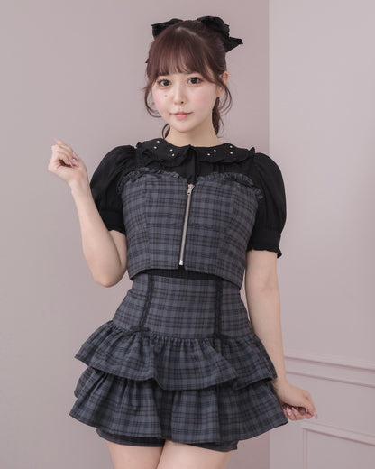 モデル身長：157cm/着用カラー：ダークチェック