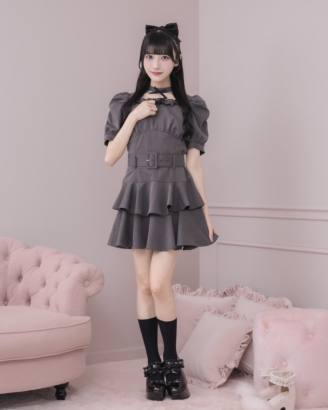 モデル身長：157cm/着用カラー：チャコール