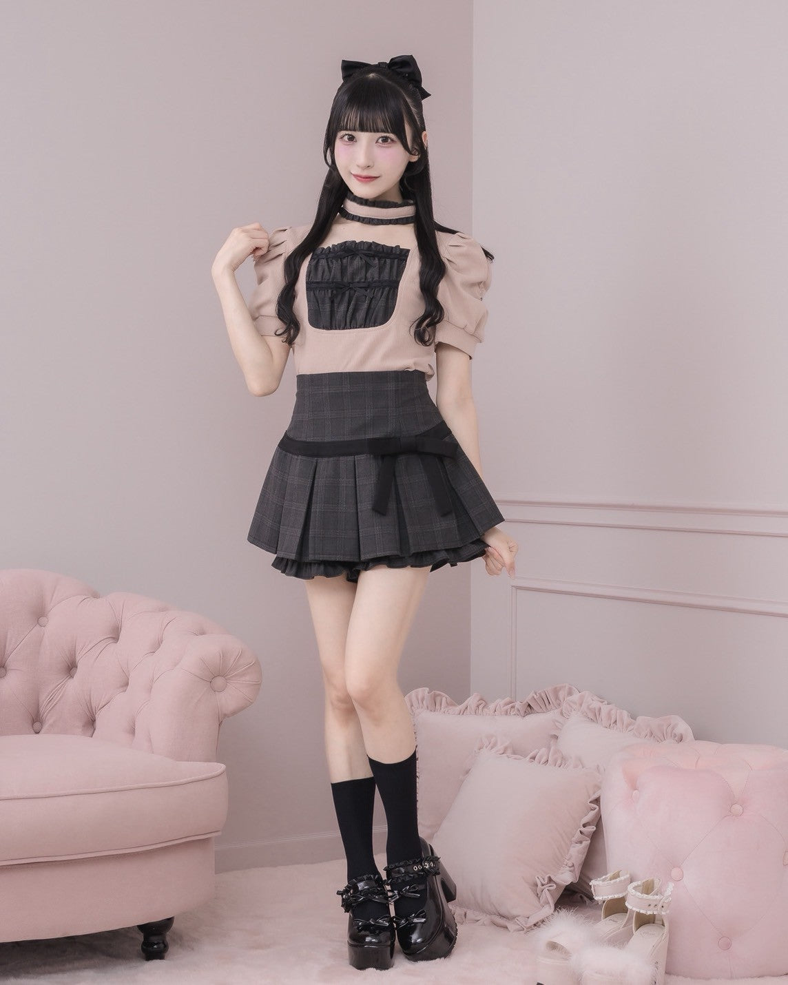 モデル身長：157cm/着用カラー：ピンク