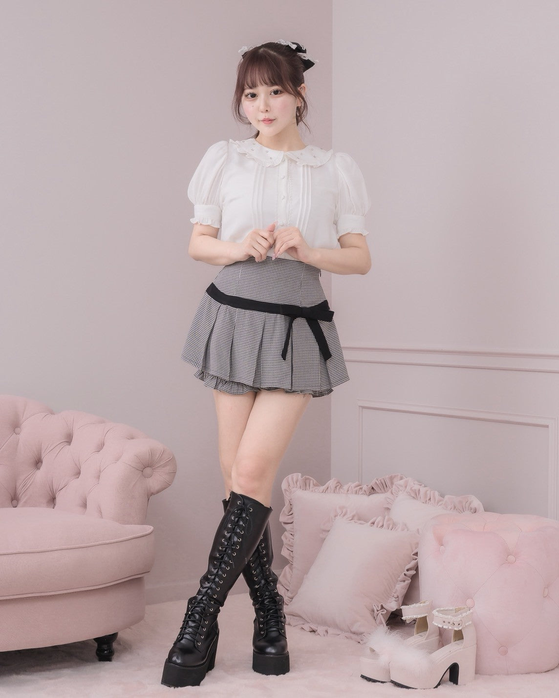 pium リボンプリーツミニスカパン リボンプリーツミニスカパン – pium