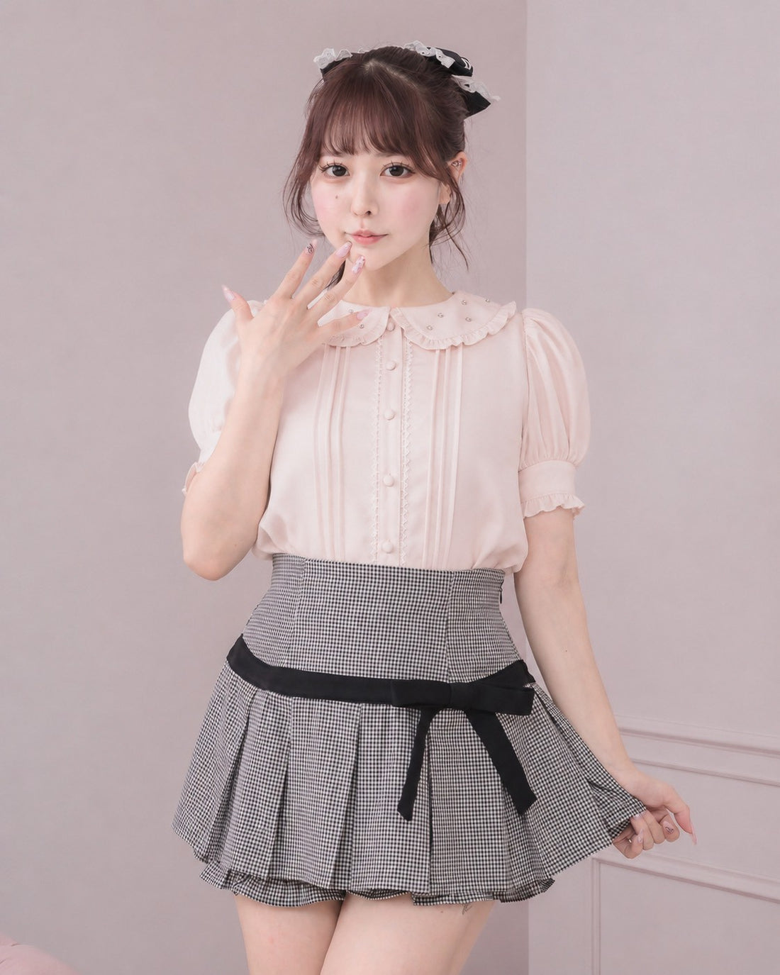 モデル身長：157cm/着用カラー：ピンク