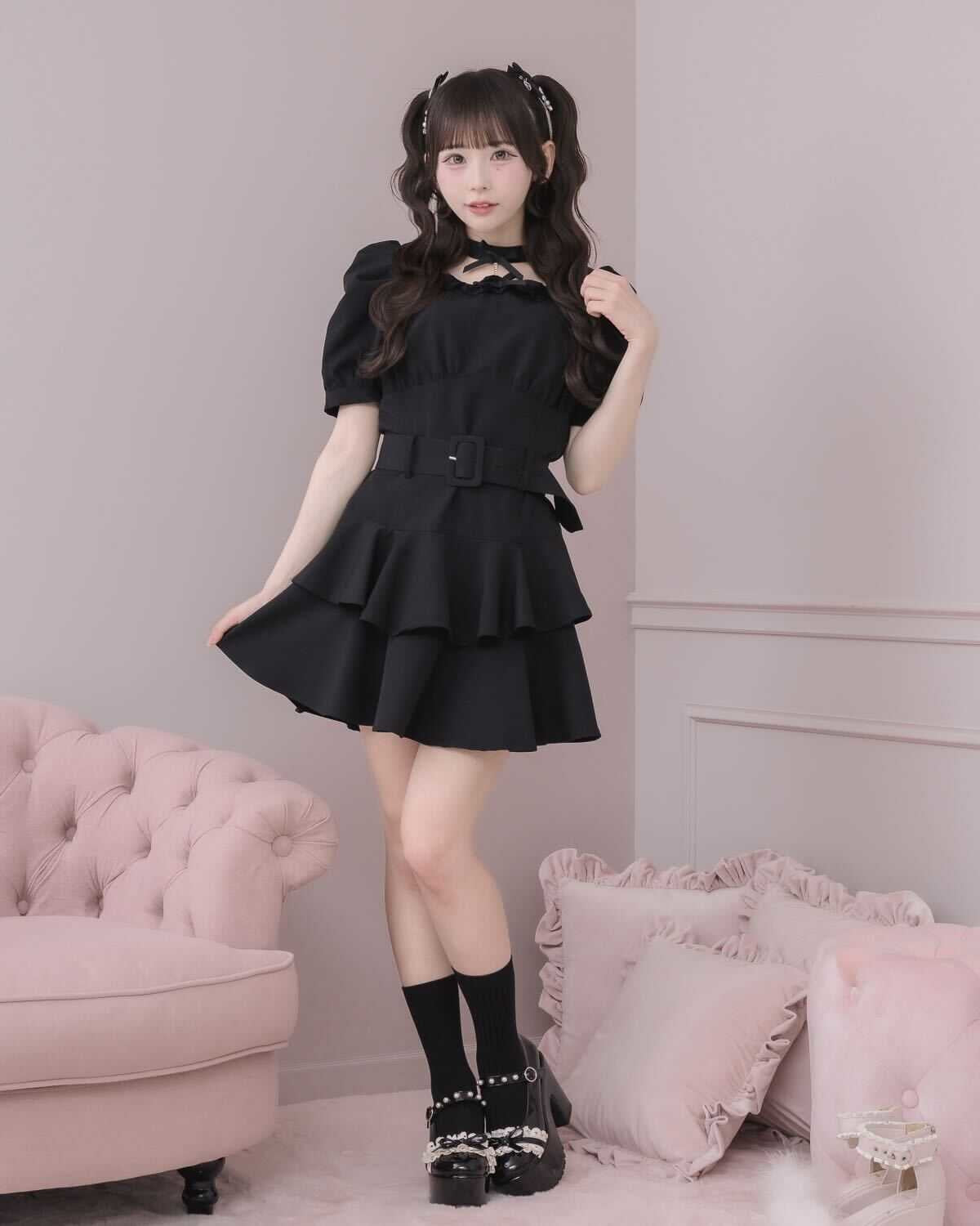 モデル身長：152cm/着用カラー：ブラック