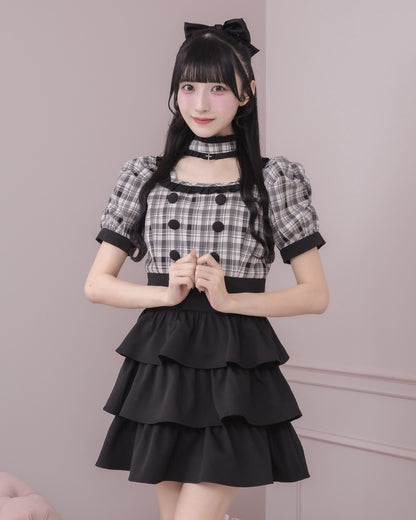 モデル身長：157cm/着用カラー：ホワイトチェック