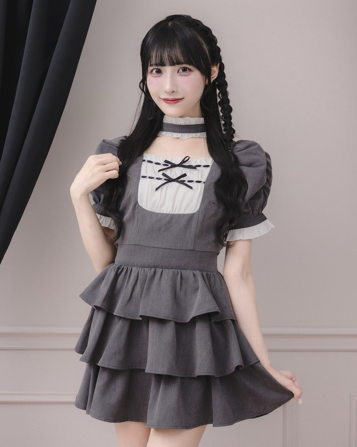 モデル身長：157cm/着用カラー : チャコール