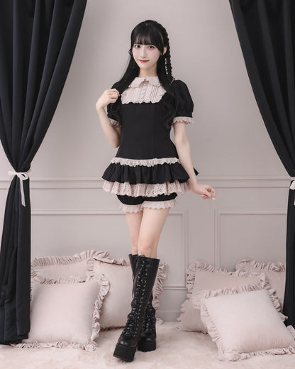 モデル身長：157cm/着用カラー : ブラック×ピンク