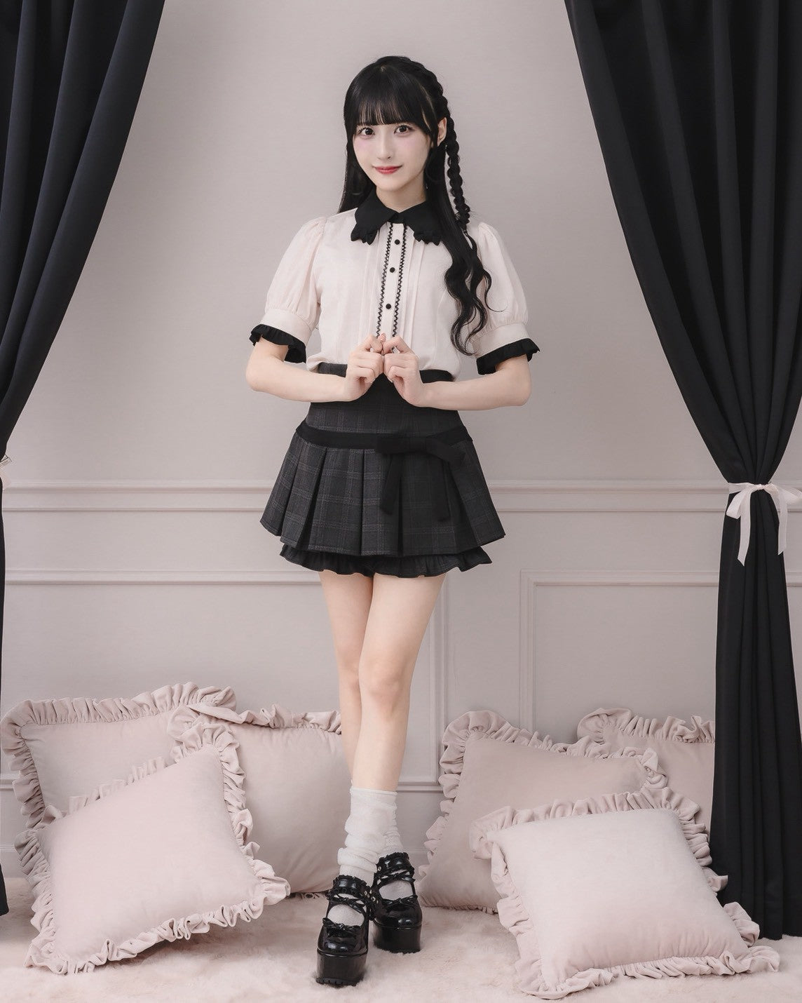 モデル身長：157cm/着用カラー : ピンク