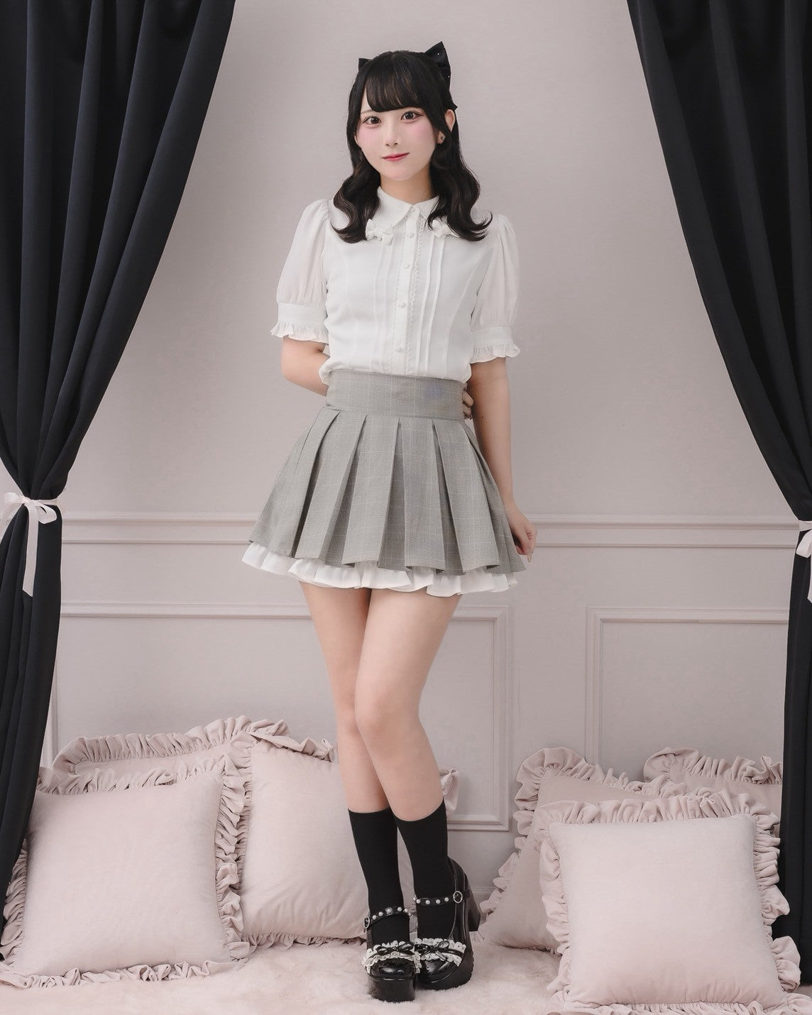 モデル身長：161cm/着用カラー : ホワイト