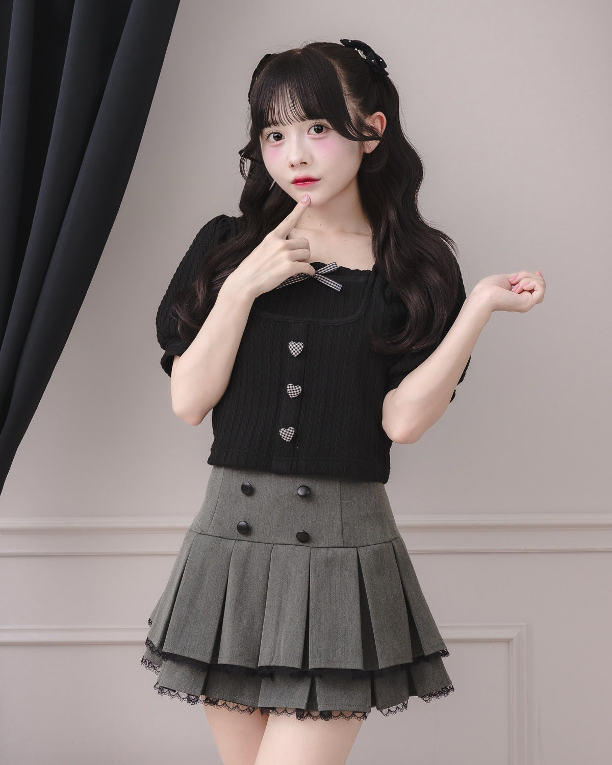 モデル身長：151cm/着用カラー：チャコール