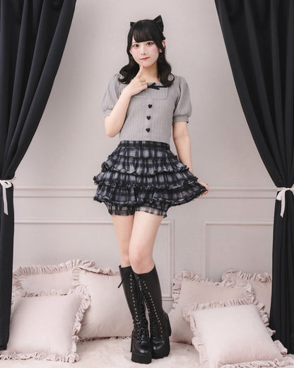 モデル身長：161cm/着用カラー：ブラック チェック