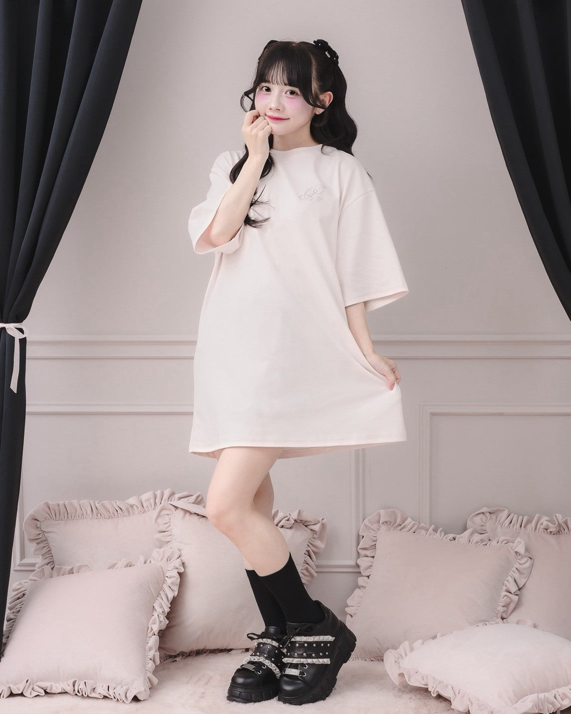 モデル身長：151cm/着用カラー：ピンク