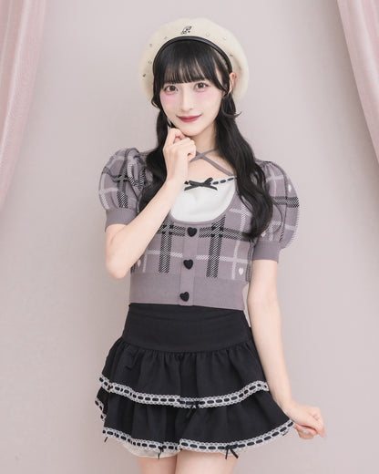 モデル身長：157cm/着用カラー：ブラック×ホワイト