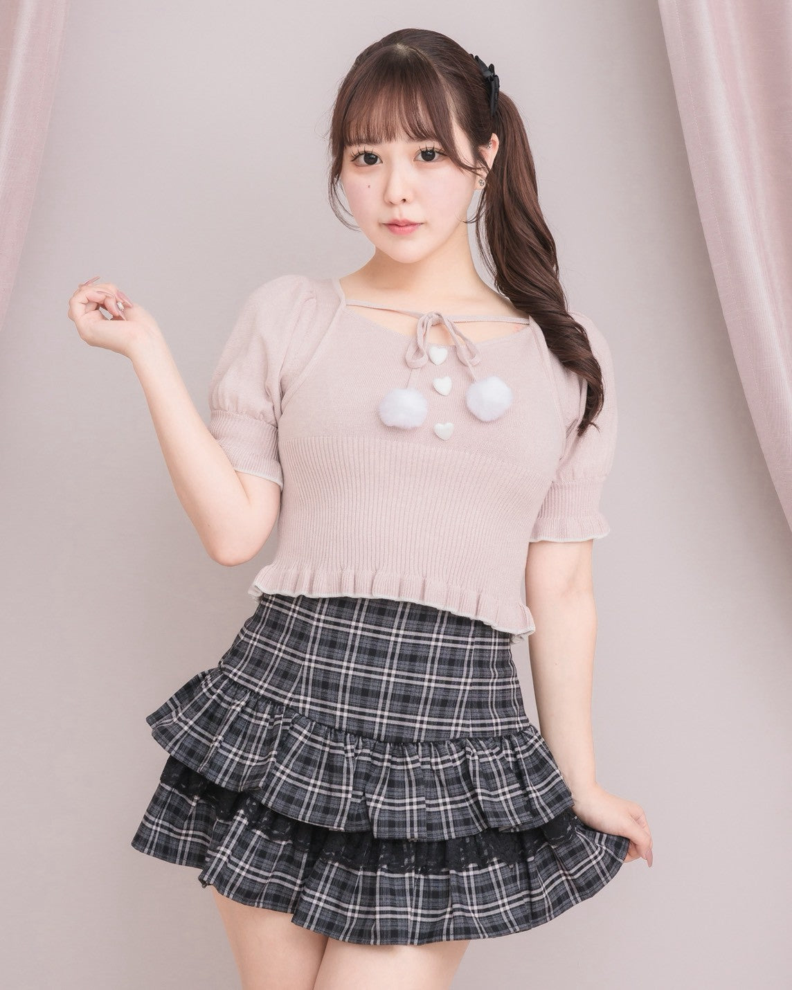 モデル身長：157cm/着用カラー：ピンク