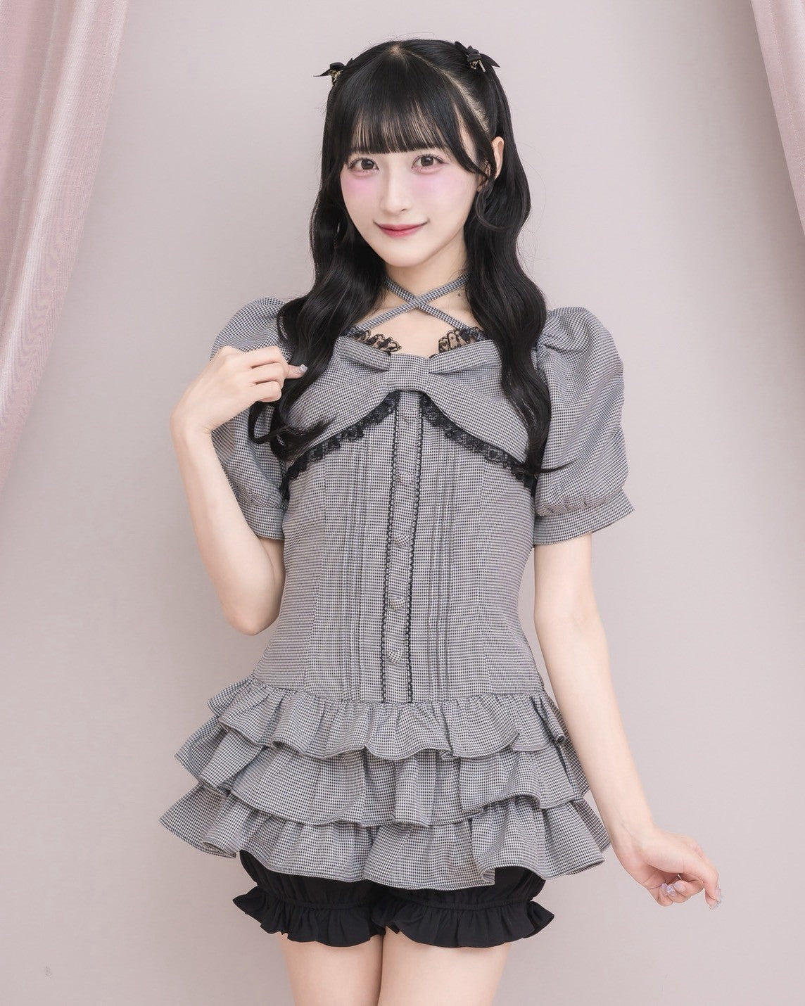 モデル身長：157cm/着用カラー：ブラックミックス