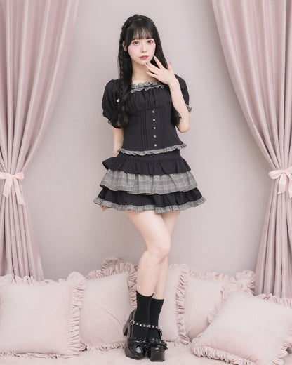 モデル身長：155cm/着用カラー：グレーチェック