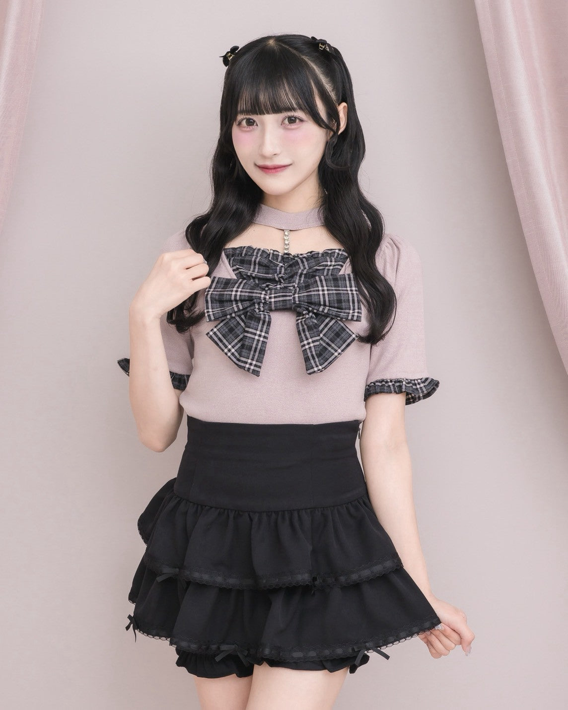 モデル身長：157cm/着用カラー：ブラック