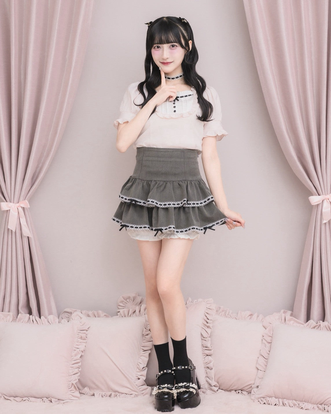 モデル身長：157cm/着用カラー：チャコール