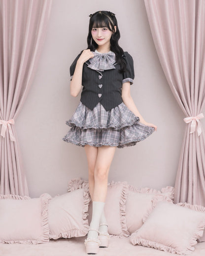 モデル身長：157cm/着用カラー：グレーチェック