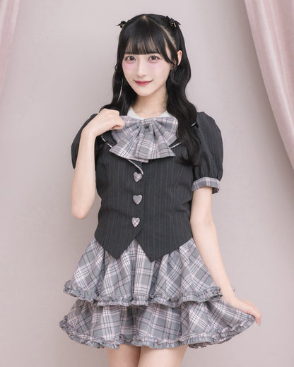 モデル身長：157cm/着用カラー：グレーチェック