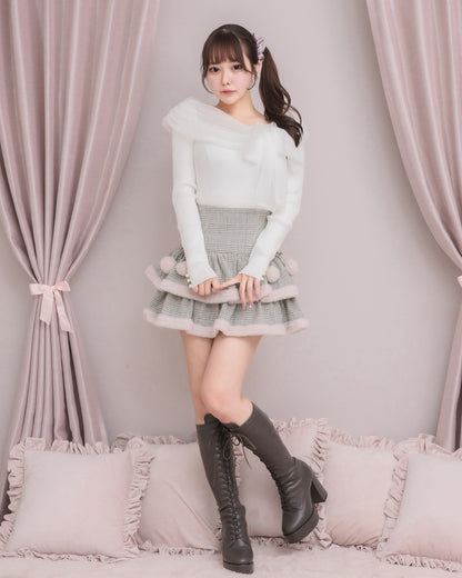 モデル身長：157cm/着用カラー：グレーチェック