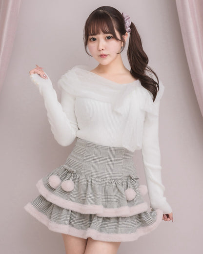 モデル身長：157cm/着用カラー：グレーチェック
