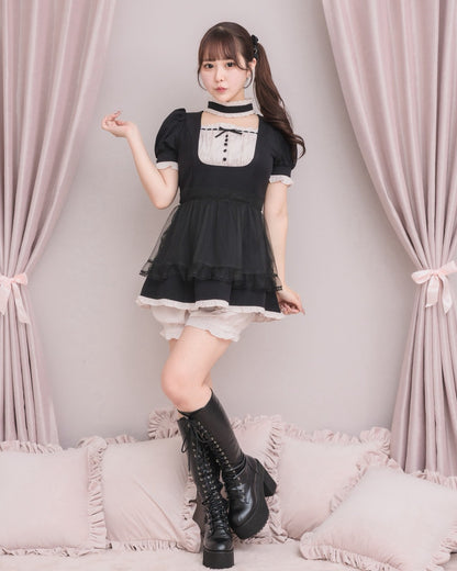 モデル身長157cm/着用カラー：ブラック×ピンク