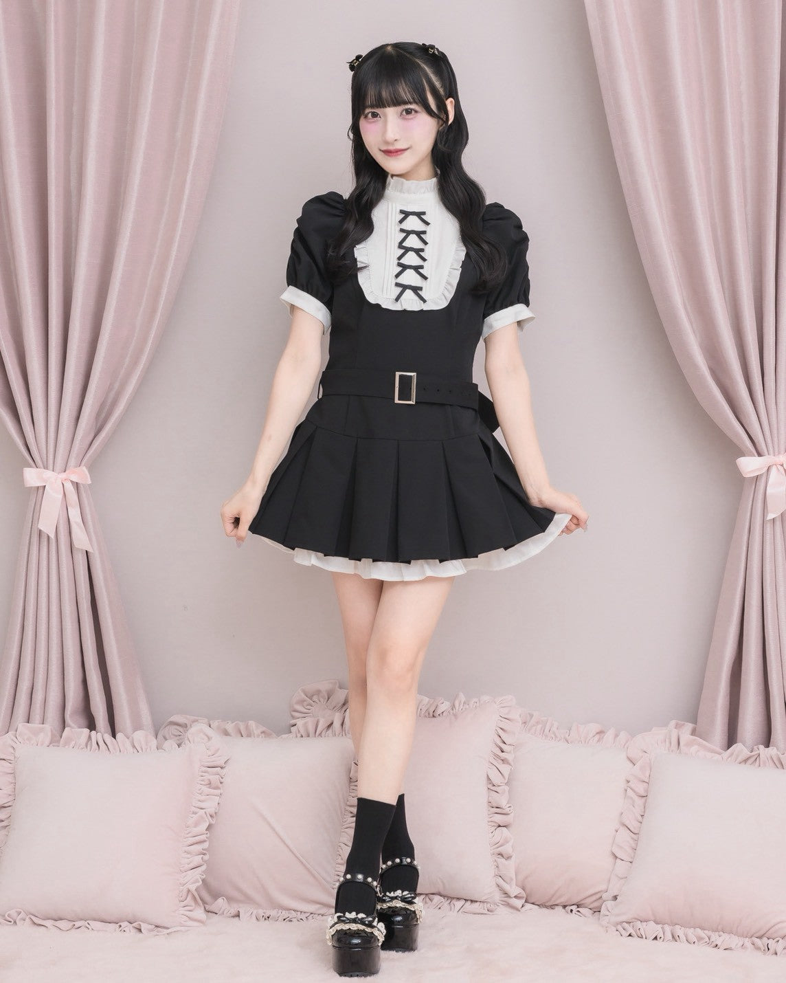 モデル身長：157cm/着用カラー：ブラック