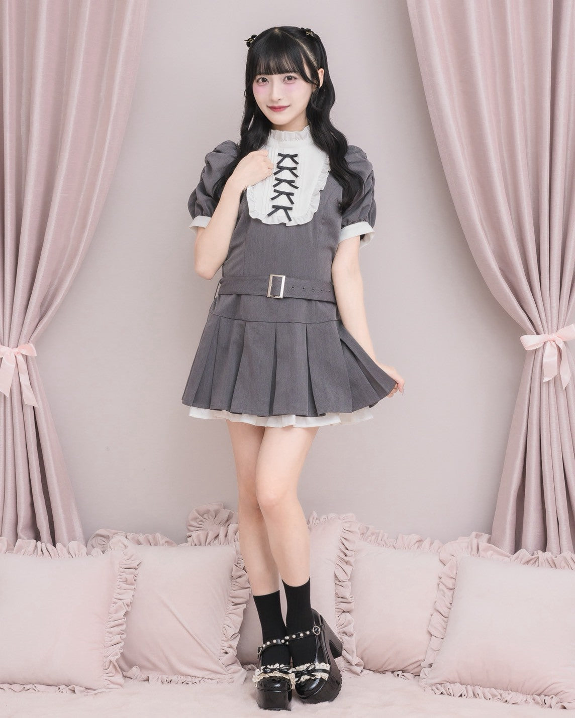 モデル身長：157cm/着用カラー：チャコール